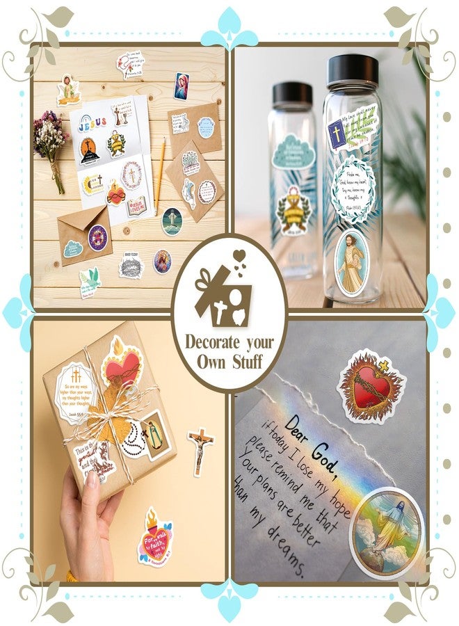 WAKEMOODEI 200PCS Catholic Stickers for Kids, Religious Stickers for Water Bottle Scrapbook Bible Sticker for Adult Women Saint Catholic Gift Jesus Virgin Mary Sacred Heart - Image 4